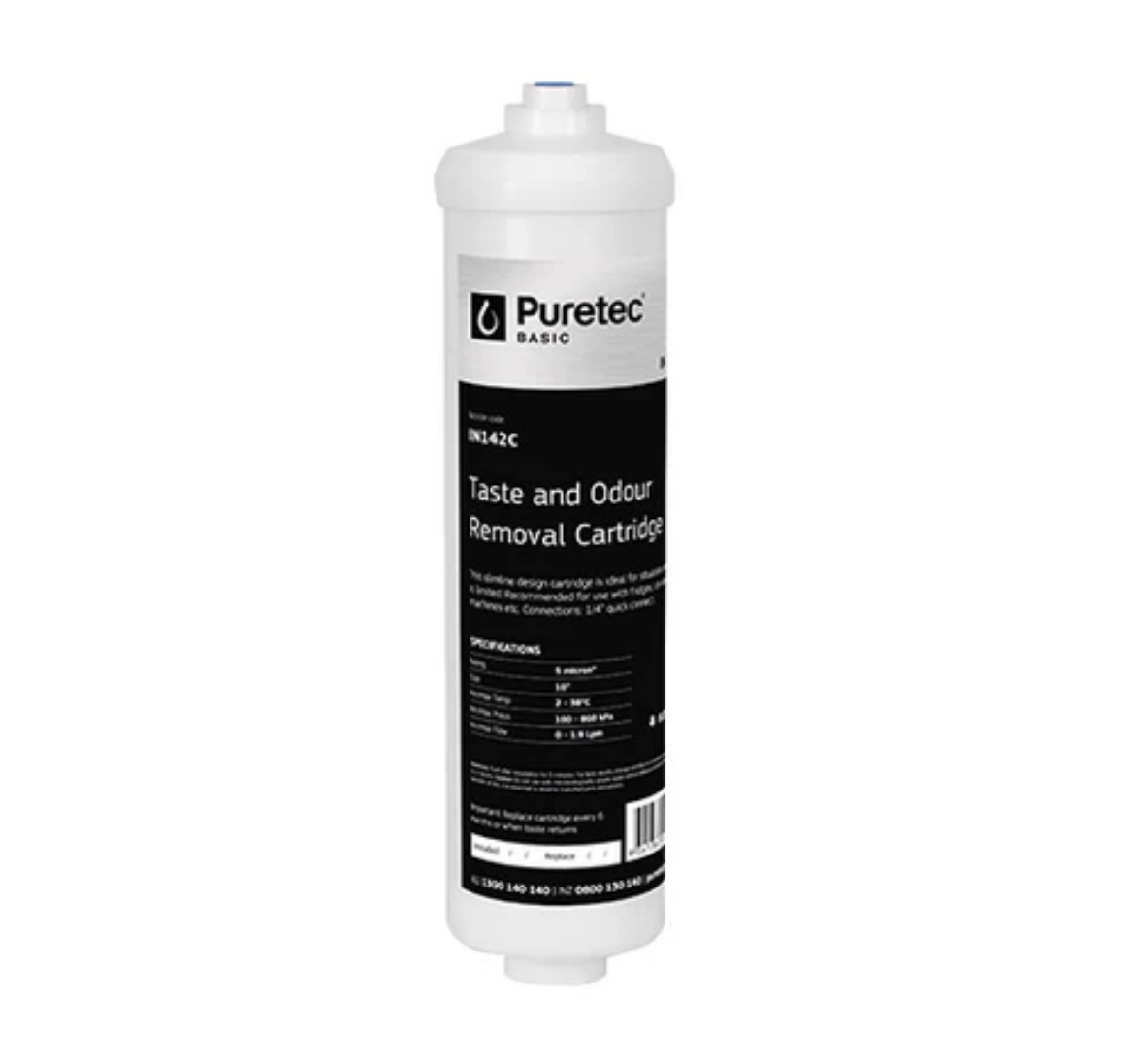Picture of Puretec 5 Micron 10" Inline / External Fridge Filter Cartridge 1/4" Con Carbon IN142